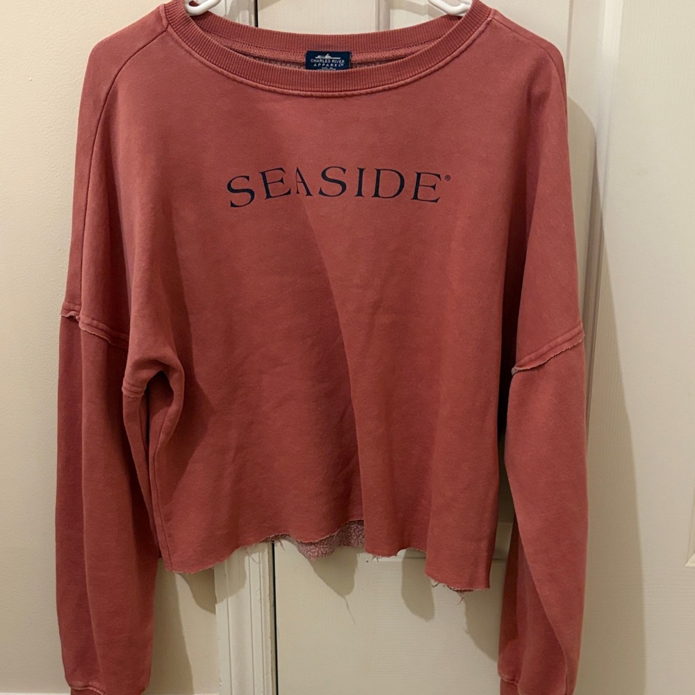 Charles River Apparel Rose Cropped 'SEASIDE' Sweatshirt